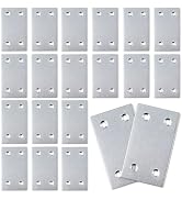 50-Pack Silver Flat Mending Plates, 2.36inx1.5in Stainless Steel Flat Brackets, Heavy Duty Flat S...