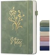 ALKALO Lined Journal Notebook for Women Men, A5 Hardcover Leather Journals for Writing, 200 Pages...