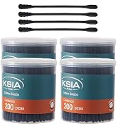 KSIA Klear Cotton Swabs Spiral 800 Count, Spiral&Round Double Tips Cotton Swabs, Cotton Buds with...