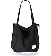KALIDI Women Corduroy Tote Bag Zipper Casual Tote's Handbag Big Capacity Shoulder Bag with Pockets