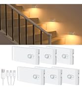 WILLED Motion Sensor Night Light, Rechargeable Stair Lights Indoor, Warm White Motion Sensor Ligh...