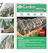 Garden Netting 4ftx15ft Garden Netting Pest Barrier Plant Covers Netting for Plant Protecting/Veg...