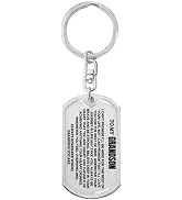To My Grandson,Remember Whose Grandson You Are,Silver Personalized Keychain, From Grandma Grandpa...
