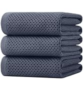 Homaxy 100% Cotton Oversized Waffle Weave Kitchen Dish Towels, 3-Pack Ultra Soft Absorbent Dish T...
