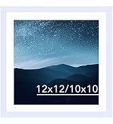 JCJMY 12x12 Picture Frame White with 10x10 Mat for 30 x 30cm Diamond Art Painting, Display Photo ...