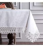 ARTABLE Lace Table Cloths Rectangle Fall Antique Flower Decor Macrame Tablecloth for Outdoor Farm...