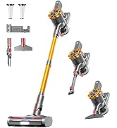 CHEBIO Cordless Vacuum Cleaner, 550W/45Kpa Vacuum Cleaners for Home with LED Display, Anti-Tangle...
