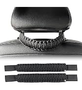SWLOR Paracord Headrest Grab Handles for Jeep Tacoma Bronco,Heavy-Duty Back Seat Grab Handles (Bl...