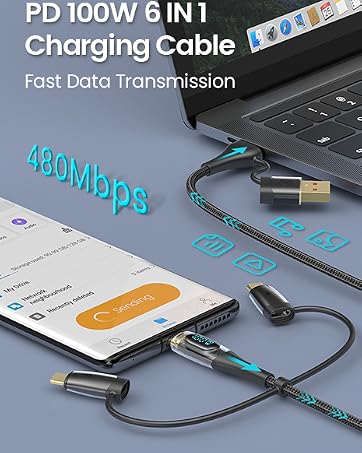 100W usb c to multi charging cable with led display