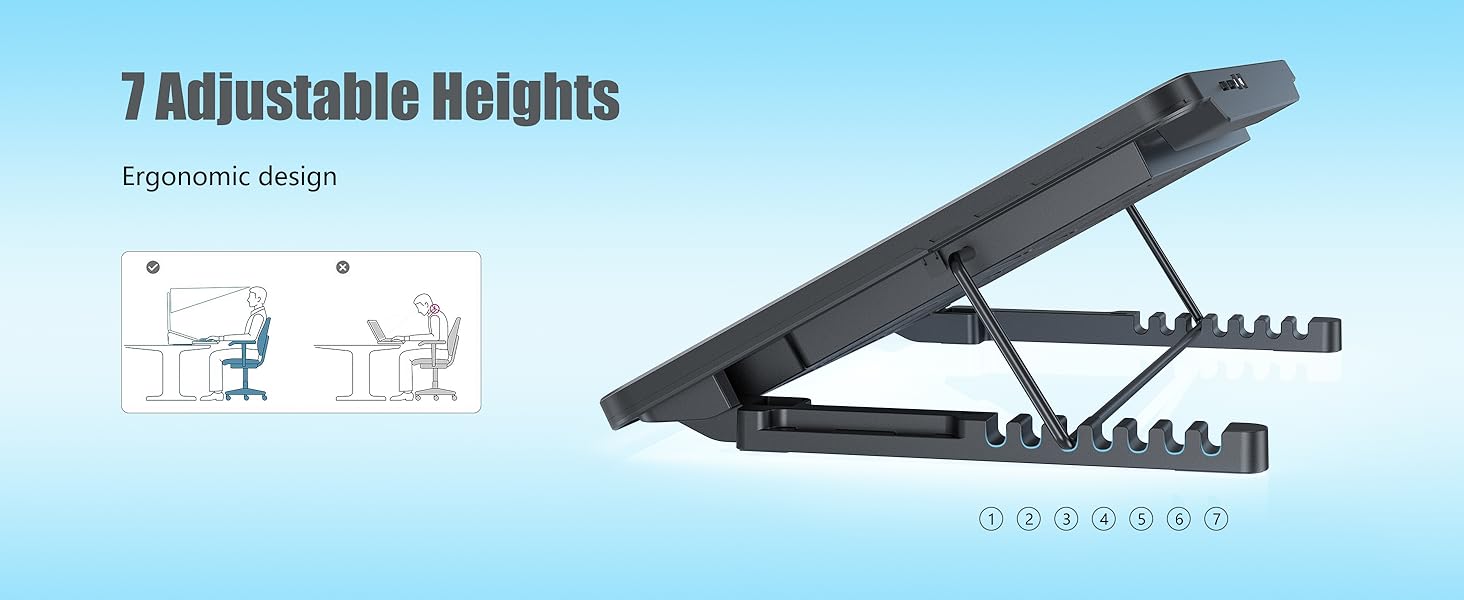 7 Adjustable Heights