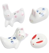 4Pcs Rabbit Cat Ceramic Incense Holder Cute White Animals Incense Sticker Holder Fun Home Decorat...