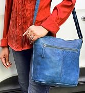 Leather Crossbody Bag for Women - Valentines Day Gifts for her Travel Shoulder Sling Purse - Vint...
