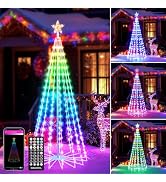 Joomer Christmas Tree Star Lights,7FT 295LED Smart Color Changing Lights with Remote Timer Music ...