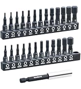 toolant 26 Pcs Hex Head Allen Wrench Drill Bit Set,1/4Hex Shank Quick Change Bit Holder,Metric an...