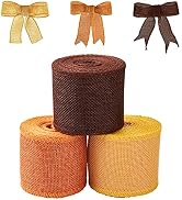 Pandahall 5.46 Yards Polyester Ribbon 2-3/8 Inches Imitation Linen Fabric Wrapping Ribbon Rolls f...