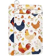 peacoblue RFID Blocking Credit Card Holder for Women - Chickens with Flowers PU Leather Slim Wall...