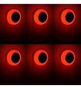 KINUR 6 Pack Red LED Plug into Wall with Dusk to Dawn sensors Plug in Night Lights for Kids Room,...