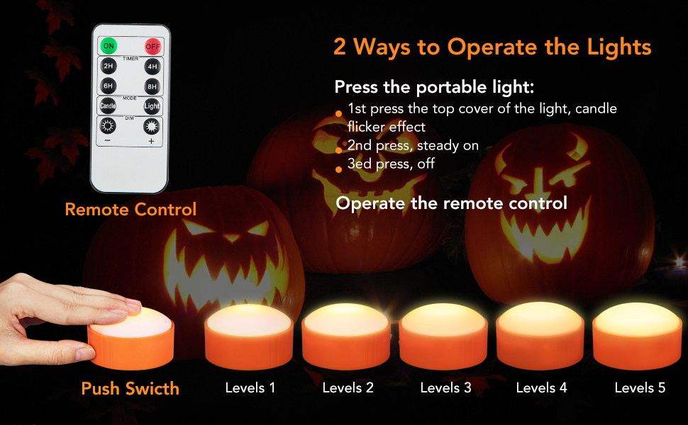4-Pack Halloween Led Pumpkin Lights