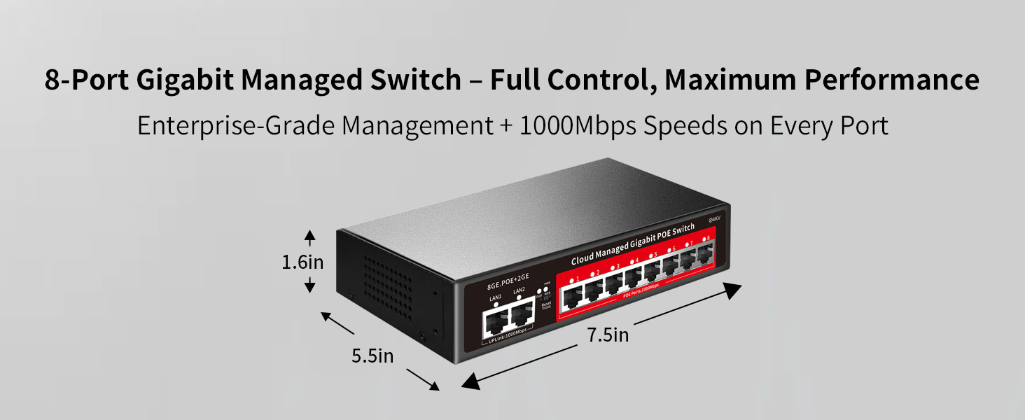 8 port gigabit poe switch