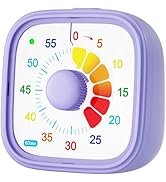 60 Minute Visual Timer with Colorful Dial, Pomodoro Timer for Kids and Adults, Silent Countdown T...