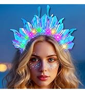 JEAIRTS Light Up Headband Glowing Ocean Pearl Headpiece Led Mermaid Costume Hair Accessories for ...