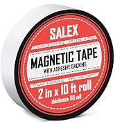 Magnetic Tape with Adhesive Backing 2 Inch Wide - Thick 60 mil Magnet Tape Roll to Make Sticky Ma...