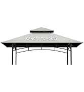 Grill Gazebo Replacement Canopy Top Only - 5' x 8' Outdoor BBQ Gazebo Canopy Roof, Waterproof Dou...