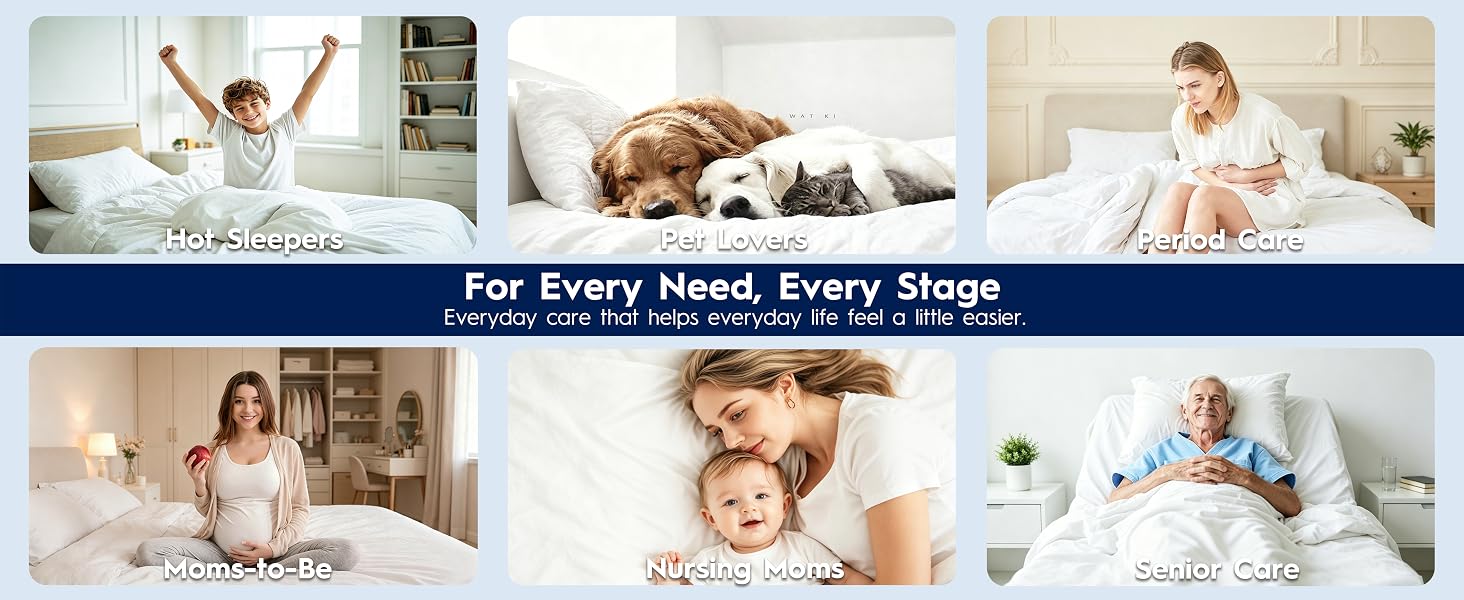 Mattress pad designed for different sleep needs and special care situations