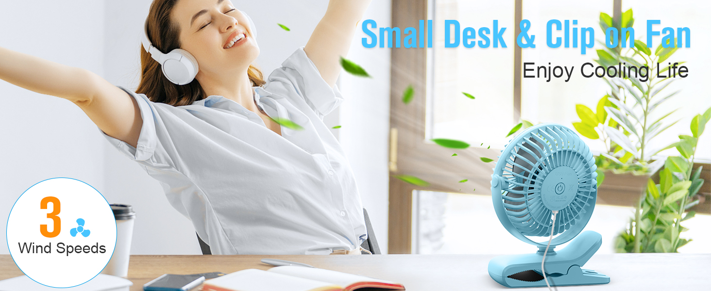 small desk & clip on fan