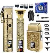 Hair Clippers for Men Professional, Beard Trimmer Kits & Sets, Cordless Mens Hair Trimmer, Electr...