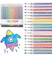 SAYEEC Glitter Gel Pens, 18 Colored Dual Metallic Gel Pens Set, 1.0mm Super Sparkle Gel Ink Pens ...