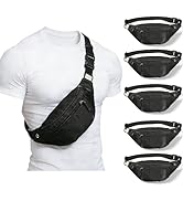 5PCS Large Crossbody Fanny Pack Bulk,with 4-Zipper Pockets,Waist Pack Adjustable Strap Waterproof...