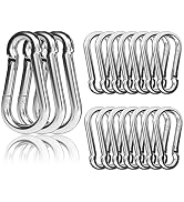 EPHECH 20PCS 4" Heavy Duty Spring Snap Hook, M10 3/8" Galvanized Steel Snap Hook Carabiner Quick ...