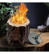 KILOGOGRAPH Tabletop Fire Pit- Smores Maker Kit, Concrete Tree Stump Base, Indoor Outdoor Firepit...
