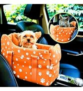 Cullaby Center Console Dog Car Seat Safe Travel for Small Dogs Under 15 lbs Detachable Washable P...