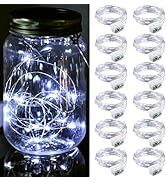 ZGWJ 12 Pack Fairy Lights Battery Operated, 7FT 20LED Mini Fairy String Lights Silver Wire 3 Mode...
