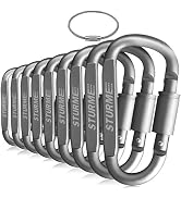 STURME Carabiner Clip Aluminum D-Ring Locking Durable Strong and Light Large Carabiners Clip Set ...