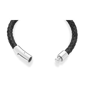 Braided Leather Bracelet Black 3