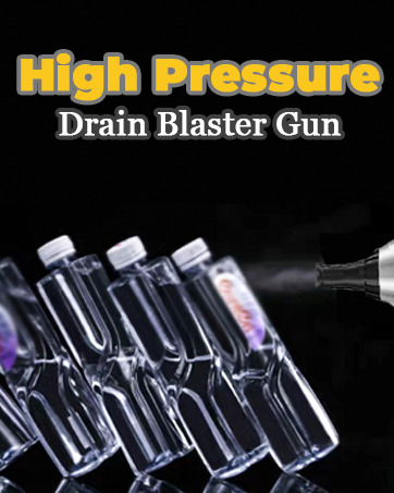 Toilet Plunger, High Pressure Air Drain Blaster Gun with Barometer, Stainless Steel Air Plungers,