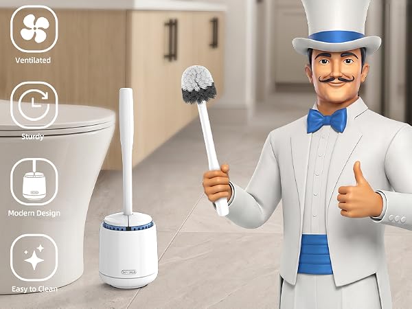 MR.SIGA PREMIUM TOILET BOWL BRUSH AND HOLDER