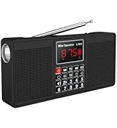 Portable AM FM Radio Bluetooth & MP3 Player,6W Speaker, 2000mAH Rechargeable Battery, Auto Channe...