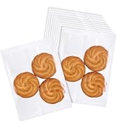 Prembag 100 Pcs 4-3/10 x 5-9/10 Transparent Heat Seal Cellophane Bags for Cookies,Clear Cookie Ba...