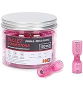 HKS 100 PCS Heat Shrink Female Bullet Connector - Red 22-16 AWG - Electrical Wire Connectors Kit ...