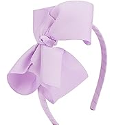 MEEDEE Light Purple Big Bow Headband Solid Grosgrain Ribbon Hair Bow Fashion Party Makeup Cosplay...