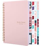 Undated Weekly Planner with Habit Tracker, 52 Weeks To Do List Notebook A5 Weekly Goal Planner wi...