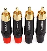 MOBOREST RCA Male Plug Adapter Audio Phono Gold Plated Solder 24K Gold Speaker Plugs RCA Jack Cab...