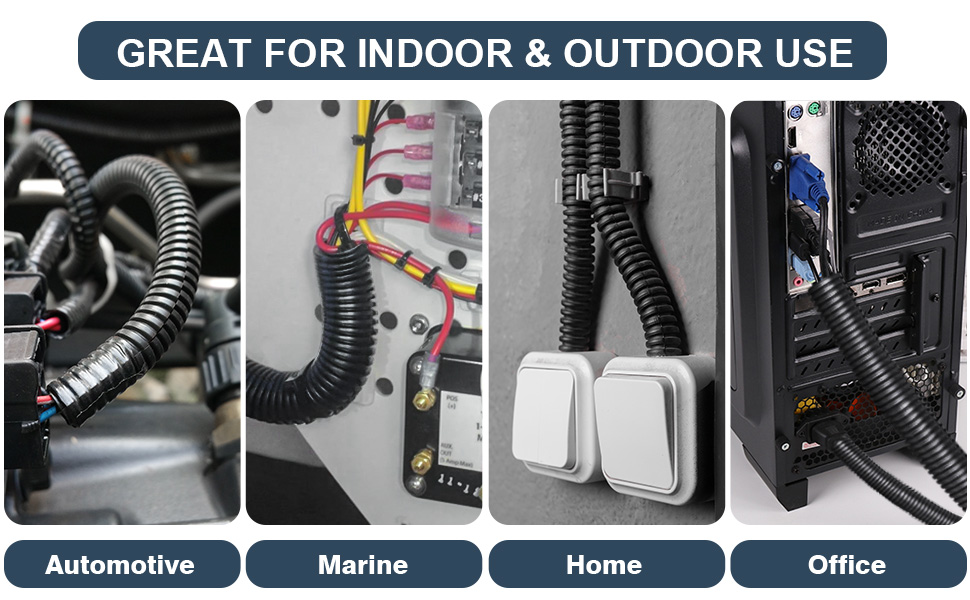 outdoor split wire loom cable protector