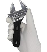 BOOSDEN Adjustable Wrench, 6 inch Stubby Adjustable Wrench Spanner, Large Opening Short Wrench Ja...
