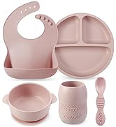 PandaEar Silicone Baby Feeding Set, Baby led Weaning Supplies, Infant Toddler Feeding Set with Si...