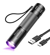 RECHOO Black Light UV Flashlight, 395nm Blacklight Rechargeable Flashlights UV Light, Portable Mi...